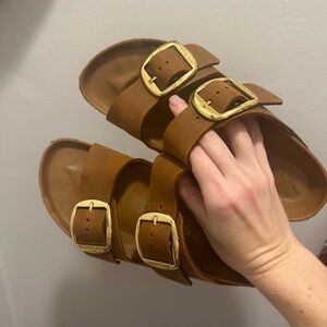 Birkenstock Arizona Big Buckle Sandals Cognac Size 8